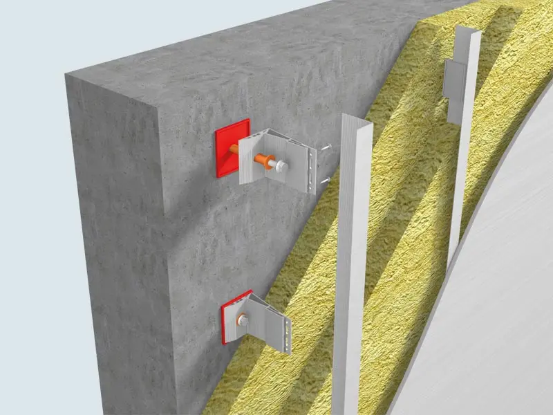 Structura unei fațade aerisite cu structură portantă din metal