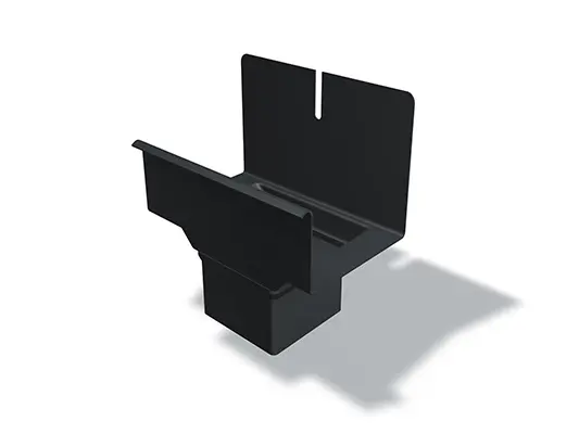 Cazanul PREFA cu tub pătrat, disponibil în dimensiunile 80/250, 80/333, 100/333 și 100/400 mm, servește la colectarea și evacuarea eficientă a apei de ploaie în sistemele de drenaj al acoperișurilor.